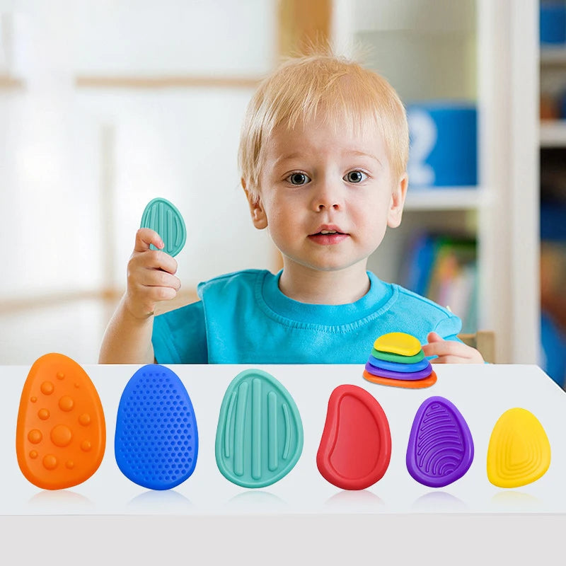 Jouets sensoriels en pierre de Silicone pour adultes, 6 paquets texturés pour l'autisme et les enfants, jouets apaisants, anti-Stress, nouvelle collection 2025
