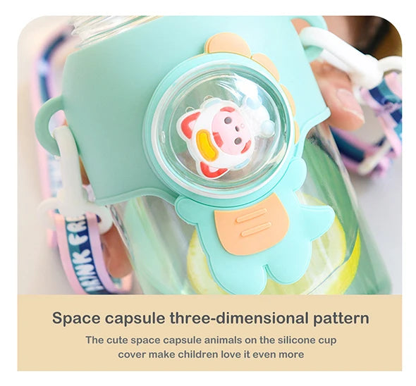 Tasse d'eau d'été Kawaii de 600ML pour enfants, tasse en paille antichute de grande valeur pour garçons et Cirls, bouilloire pour bébé aller à l'école