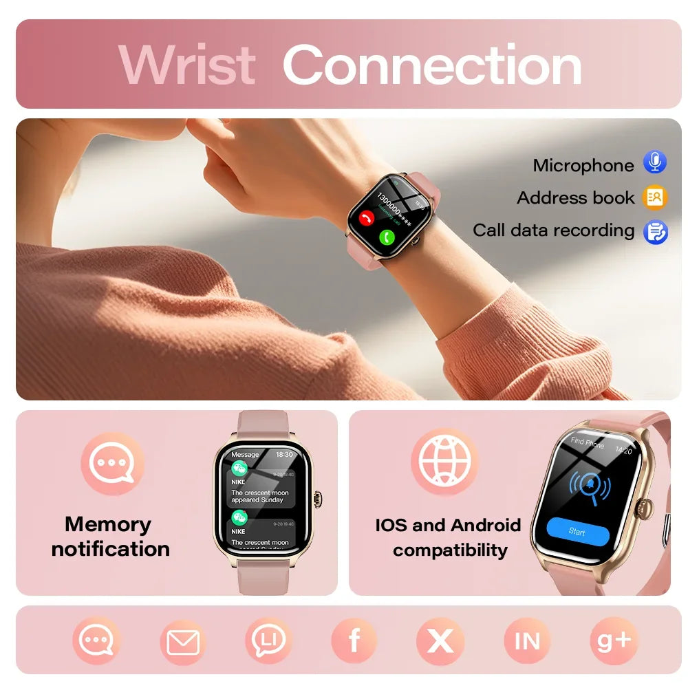 H9 montre intelligente hommes femmes cadeaux 2.01 ''écran tactile complet Sport Fitness Tracker Smartwatch BT appel montre-bracelet numérique 5 pièces
