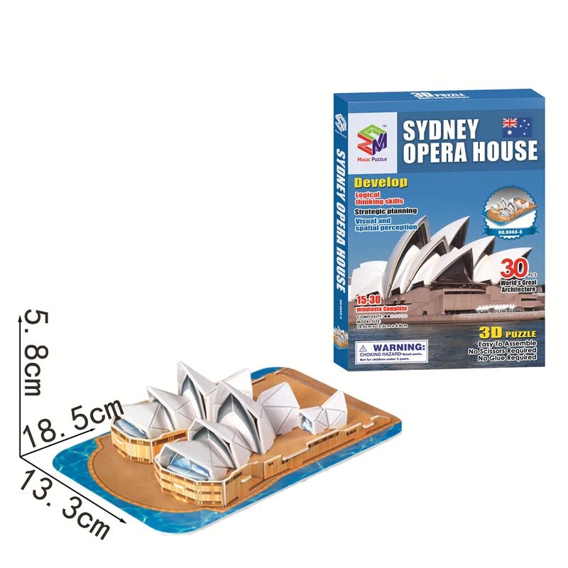 Jouets éducatifs Puzzles 3D jouets enfants développement intellectuel mondes Construction de bâtiments célèbres Puzzles 3D jouet