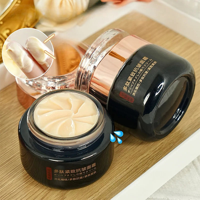Crème pour le visage raffermissante anti-rides polypeptide, hydratation en profondeur, éclaircit la peau terne, minimise les ridules, crème hydratante de jour et de nuit