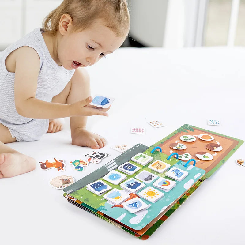 Autocollant livre silencieux Puzzles jeu jouets éducatifs enfants à plusieurs reprises carte occupée pâte correspondant Cognition bébé début Montessori jouet