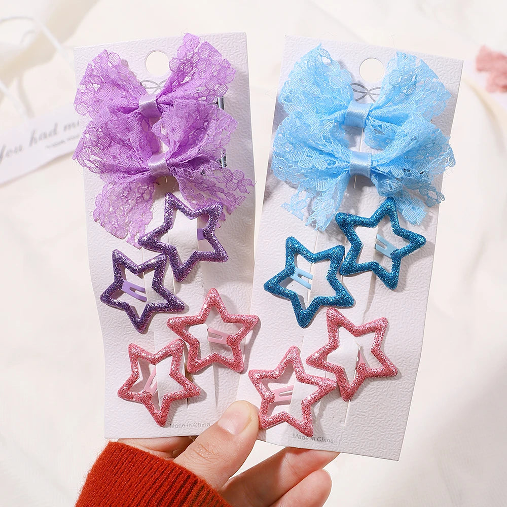 Enfants frais pince à cheveux ensemble fleur imprimé doux papillon épingles à cheveux enfants BB cheveux frange Clips Barrettes fille accessoires chapeaux