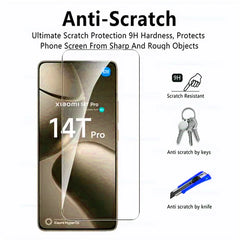 Tempered glass screen protector, 3-pack, for Xiaomi Mi 15T, 14T, 13T Pro; Protective film for Xiaomi Mi 12T, 11T, 10T Pro