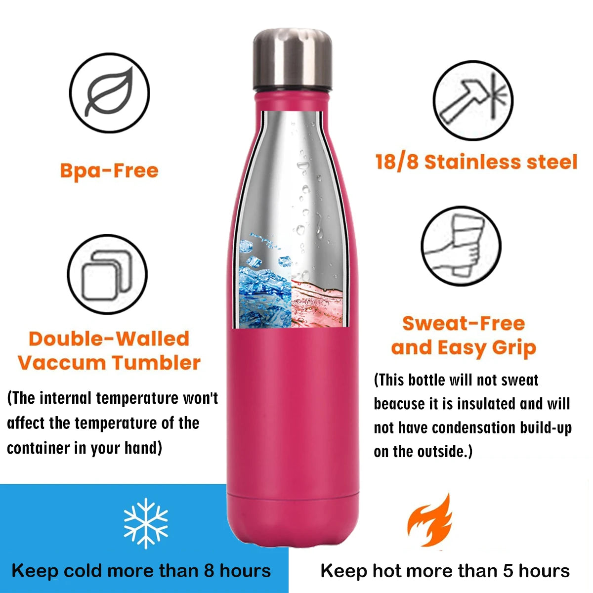 Bouteille d'eau isolée personnalisée en acier inoxydable avec nom et texte, isolation thermique, pour Noël ou toutes occasions