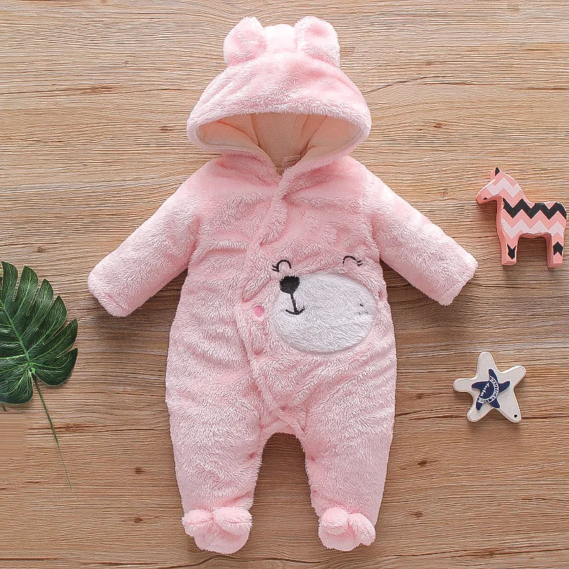 Vêtements d'escalade en peluche pour bébé de 0 à 2 ans, chauds et épais, en coton, avec chien et lapin, dessin animé, nouvelle collection automne et hiver