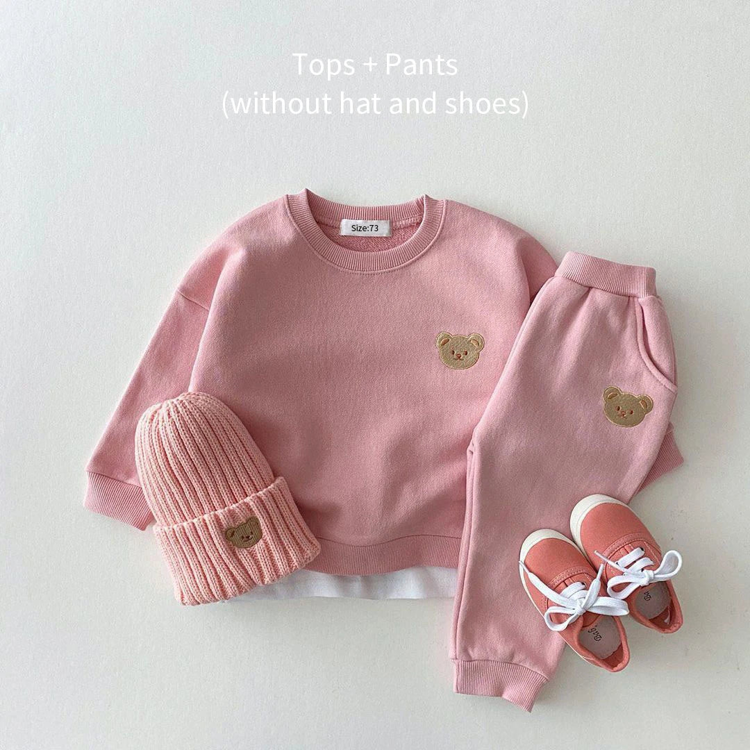 Mode enfant en bas âge bébé garçons fille automne vêtements ensembles bébé fille vêtements ensemble enfants sport ours sweat pantalon 2 pièces costumes tenues