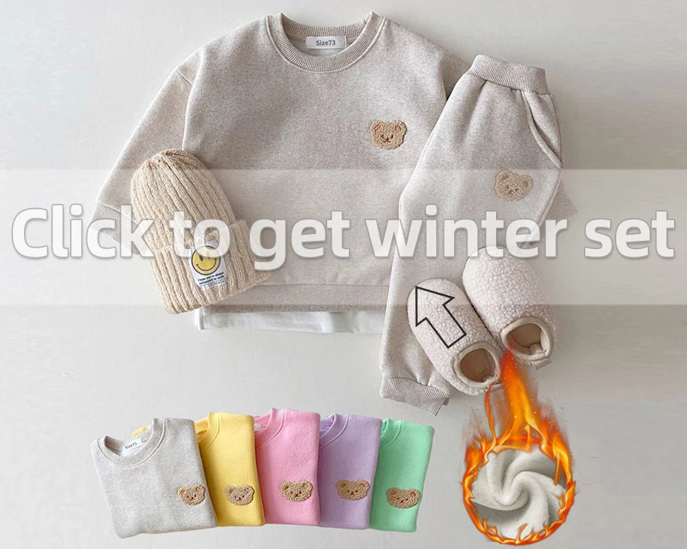 Mode enfant en bas âge bébé garçons fille automne vêtements ensembles bébé fille vêtements ensemble enfants sport ours sweat pantalon 2 pièces costumes tenues