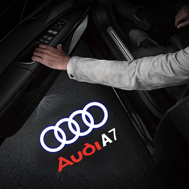 Projecteur Laser Led de Logo de lumière de bienvenue de porte de voiture, pour Audi A1 A3 A4 A5 A6 B5 B6 B7 B8 C5 C6 C7 A7 A8 Q3 Q5 Q7 TT 8V, accessoire de voiture
