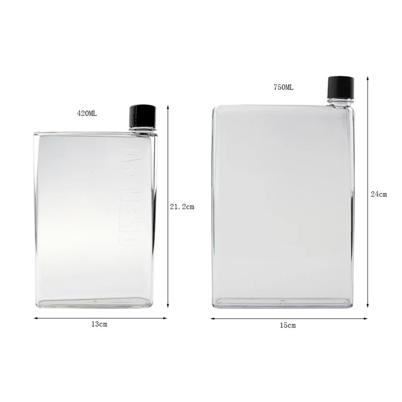 Bouteille d'eau De 750ml, bouteille De sport plate en cristal, verres transparents, bouilloire en plastique, tasse Portable Jarra De Agua