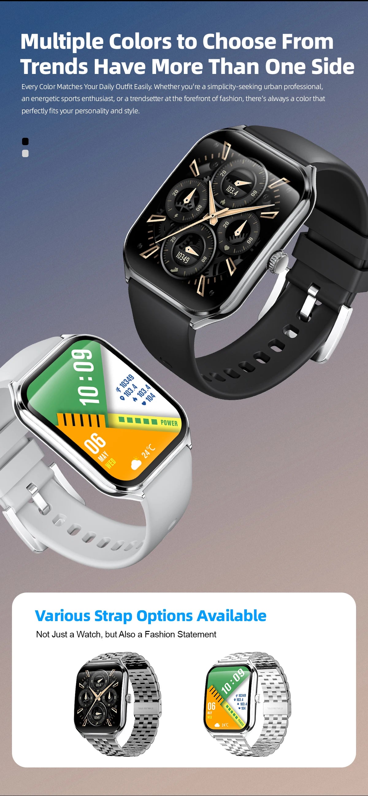 Nouvelle montre intelligente 2025, montre de sport de 1,96 pouces, étanche IP67, plus de modes sportifs 110, traqueur d'activité physique, montre ultra-mince.