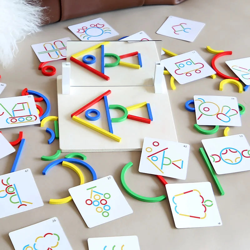 Jouets de puzzle pour l'éducation précoce des enfants, anneaux créatifs en bois, bâtons, puzzles, formation à la pensée logique abstraite, parent-enfant