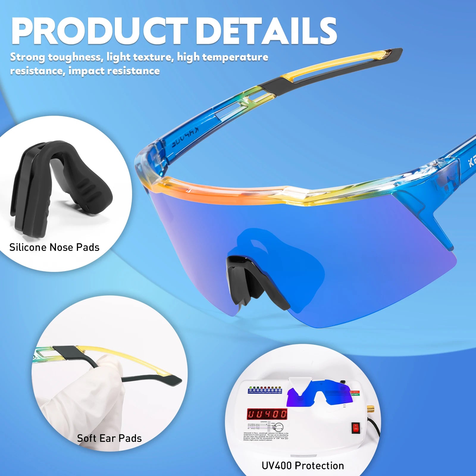 Kapvoe-Lunettes de soleil photochromiques pour enfants, lunettes de vélo de sport, lunettes de vélo d'extérieur pour garçons et filles, lunettes pour adolescents, UV400