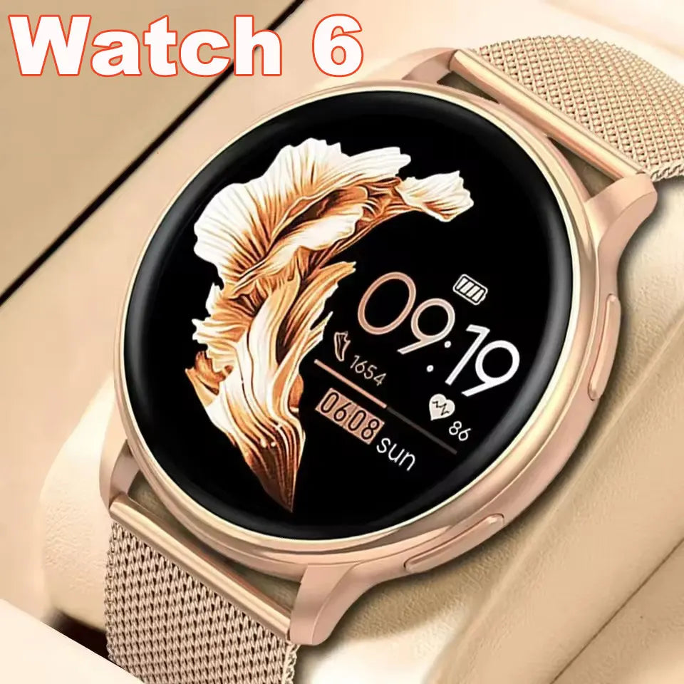Smartwatch femmes montre 6 surveillance de la santé montre étanche Assistant vocal Bluetooth appel montre intelligente 2025 nouveau