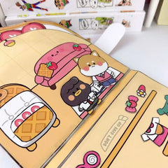 Handmade Waffle Maker Book, Silent Accessory, with Bonnet, Equipment Pack, Sticker, Nail Salon, Montessori Birthday Gift