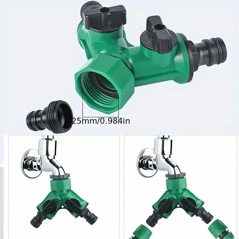 Séparateur de tuyau d'arrosage, connecteur de tuyau d'arrosage avec robinet, arrêt pour l'aménagement paysager, plantation de fleurs, Irrigation