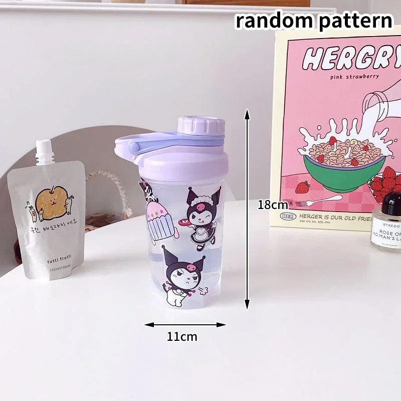 Sanrio – bouteille Shaker de Sport, bouteille de mélange de protéines de lactosérum et de poudre, bouteille de boisson en plastique Portable pour l'extérieur, Fitness, gymnastique