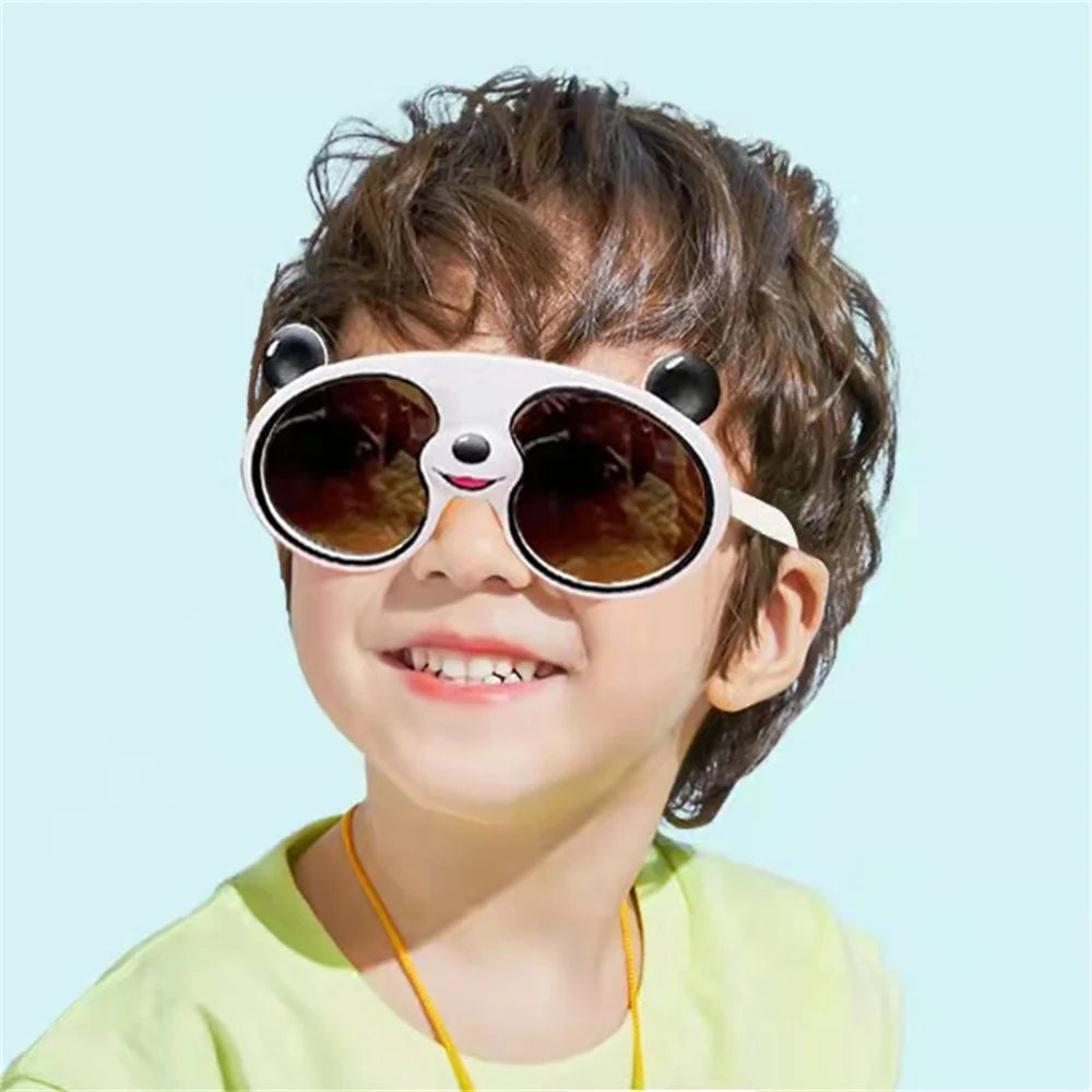 Lunettes de soleil de dessin animé pour enfants, Krasno-lunettes de soleil pour garçons et filles, protection extérieure en silicone, nuances UV400, cadeaux mignons