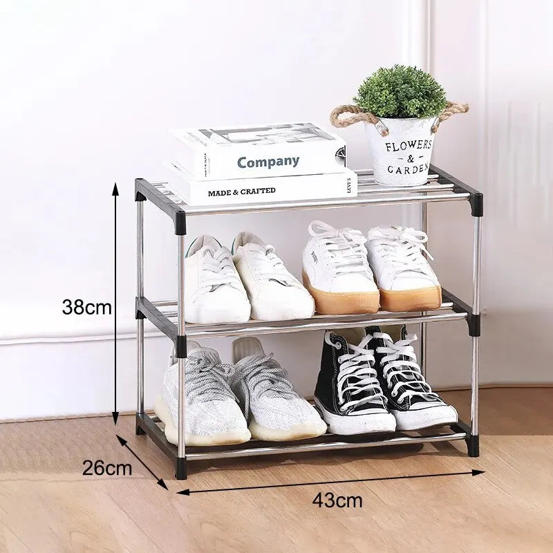 Chaussures T1 multicouches et peu encombrantes, rangement domestique simple, trois et quatre couches, supports à chaussures, 3/4