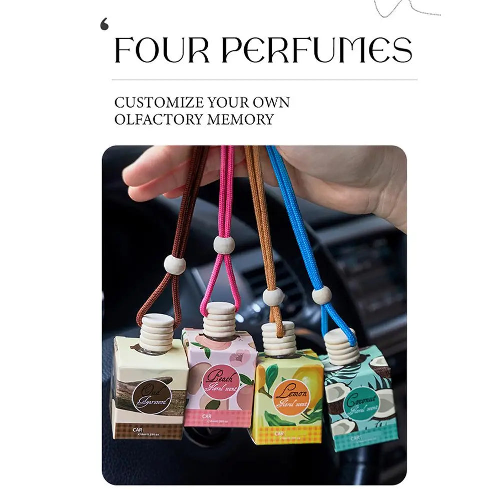 Diffuseur d'aromathérapie pour voiture, bouteille en verre suspendue, désodorisant automatique pour huiles essentielles, décor d'ornement de parfum de voiture naturel
