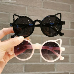 Lunettes de soleil pour enfants, oreilles de dessin animé d'animaux mignons, Protection solaire d'extérieur pour enfants, jolies lunettes de soleil Vintage pour enfants