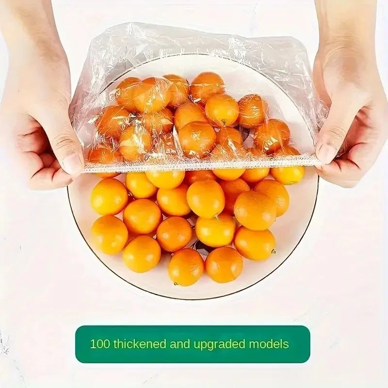 Couvercles de stockage des aliments élastiques réutilisables, transparents, 100 paquets, bol en plastique extensible, plaque d'étanchéité, non parfumé, Alternative parfaite