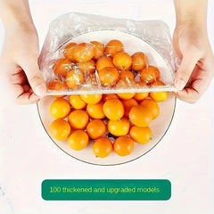Couvercles de stockage des aliments élastiques réutilisables, transparents, 100 paquets, bol en plastique extensible, plaque d'étanchéité, non parfumé, Alternative parfaite