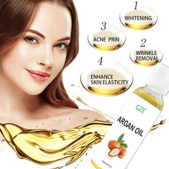 GZE Huile d'argan marocaine biologique Hydratant pur pressé à froid vierge de qualité supérieure pour peau sèche, endommagée, cheveux, visage, corps, cuir chevelu