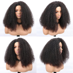 Crépus bouclés rabat sur perruque de cheveux humains demi perruques 250 densité 3 en 1 sans couture débutant amical sans colle porter et aller perruque bouclée