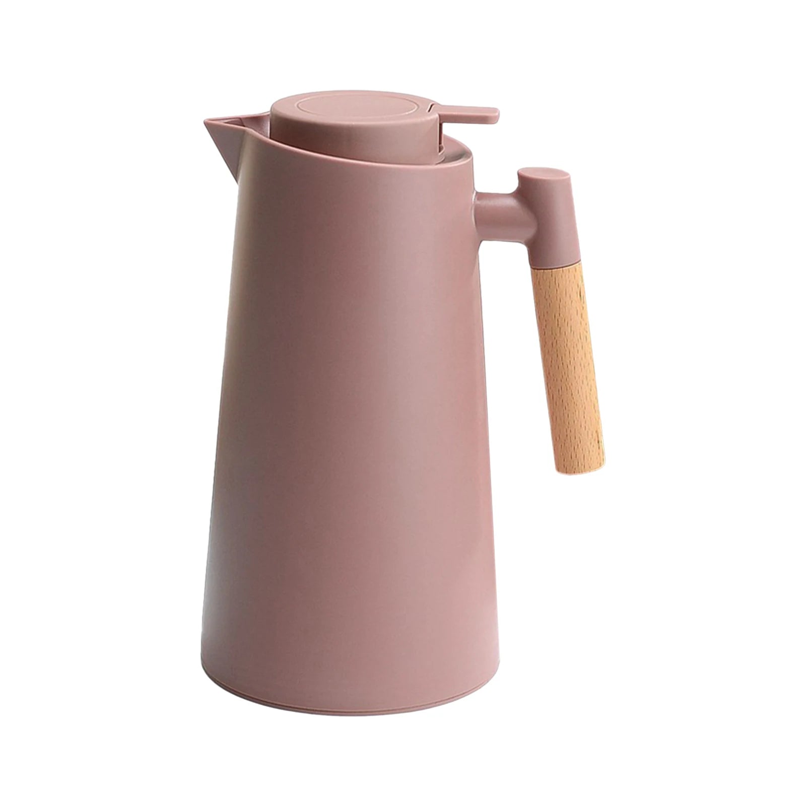 Carafe à café thermique sous vide à double paroi, pot thermos avec poignée en bois, bouilloire isolée, garde au chaud et au froid, 1L