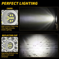 Lampe de travail LED ronde pour voiture, modèle privé, budgétaire 21LED, lumière auxiliaire, lumière de modification de véhicule tout-terrain, 3 po