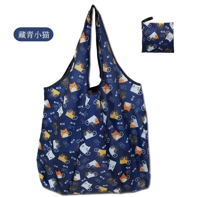 Grand Sac de Courses Réutilisable pour Femme, Fourre-Tout Pliant, Écologique, Réutilisable, Mallette d'Épicerie, Sacs à Main de Rangement