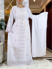 2024 mode diamants conception creuse Abaya Ramadan Eid fermé longue Abaya dubaï femmes robe musulmane modeste vêtements islamiques