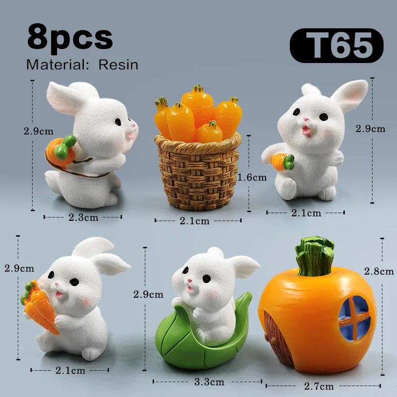 Figurine de lapin de pâques de noël, bricolage, paysage, maison, Kawaii, décor de chambre Miniature, accessoires de décoration de jardin féerique, moderne, 2025