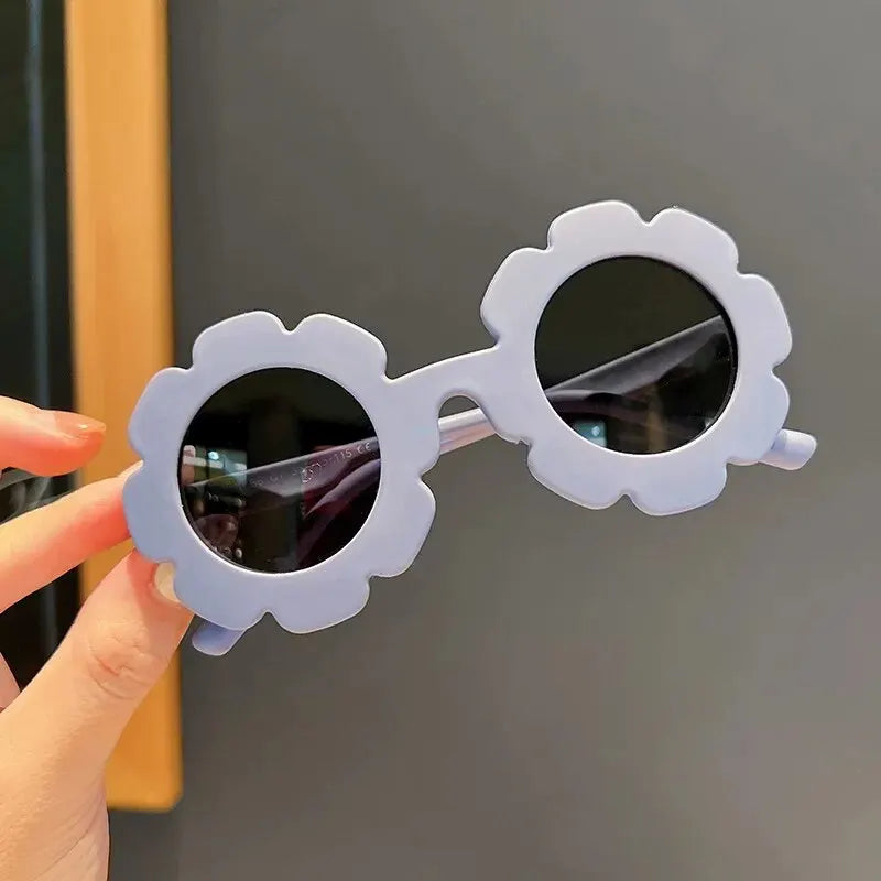 Lunettes de soleil mignonnes à fleurs pour enfants, cadre pour documents bonbons, protection UV extérieure pour garçons et filles