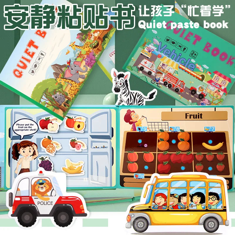 Livre occupé Montessori pour enfants en bas âge, jouets éducatifs pour bébés, livre silencieux, chiffres d'animaux, puzzle assorti