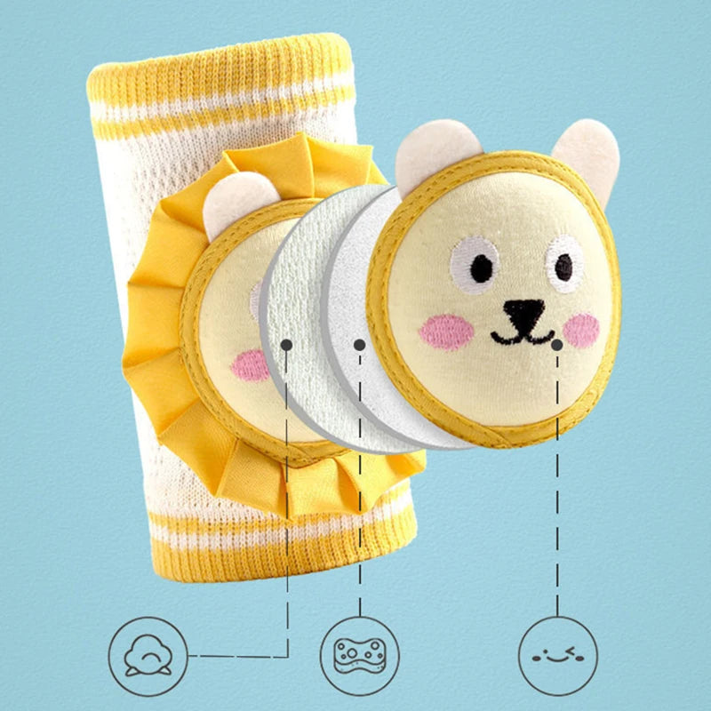 Bee Lion coton fraise jambières nourrissons genou soutien bébé genouillères enfants genou protecteur ramper coude coussin
