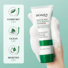 BIOAQUA acide salicylique nettoyant pour le visage traitement de l'acné hydratant contrôle de l'huile soin de la peau mousse de lavage du visage nettoyant pour le visage soins de la peau