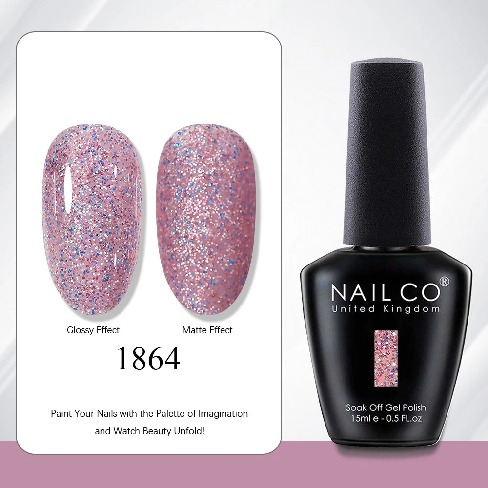 NAILCO 15ml Vernis à ongles Gel Vernis Semi Permanent UV Gel Vernis manucure Vernis Nail Art Nude Gel Poliish