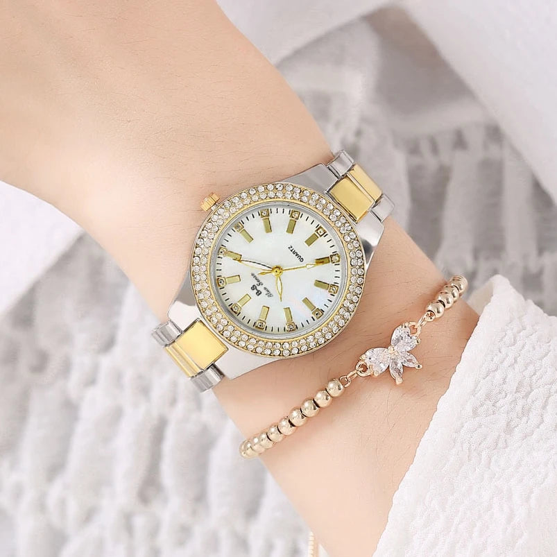 Mode décontracté femmes montre élégante marque de luxe bracelet en acier inoxydable Quartz robe montres pour femme cadeaux
