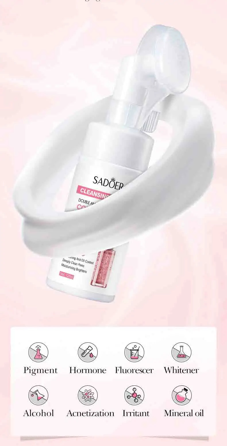 SAODER Q10 vitamine C nettoyant pour le visage mousse de lavage du visage nettoyage du visage Mossee hydratant éclaircissant produits de soins de la peau du visage