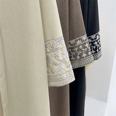 Abaya islamique brodé de fleurs pour femmes, Chic avec ceinture gratuite, Robes Maxi musulmanes de haute qualité, vêtements islamiques élégants Eid Ramadan