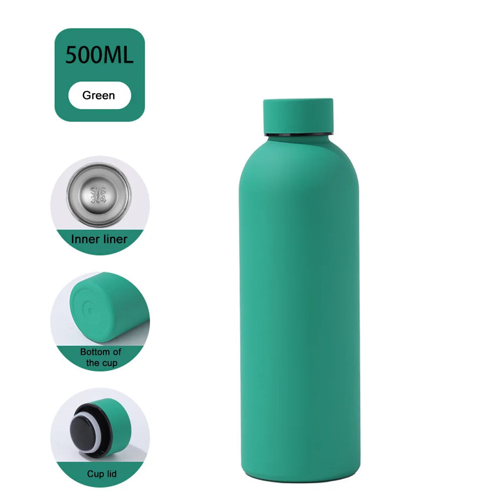 Bouteille Thermos en acier inoxydable, bouteille d'eau thermique, tasse à café, gobelet isolé sous vide, peinture en caoutchouc, bouilloire de sport