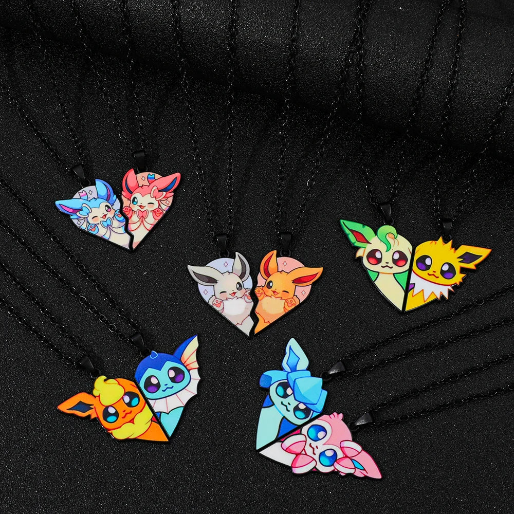 Ensemble de colliers Pokémon Eevee Evolution avec Umbreon, Espeon, Sylveon, Jolteon, pendentif Flareon, cadeau de bijoux animés pour les fans des femmes