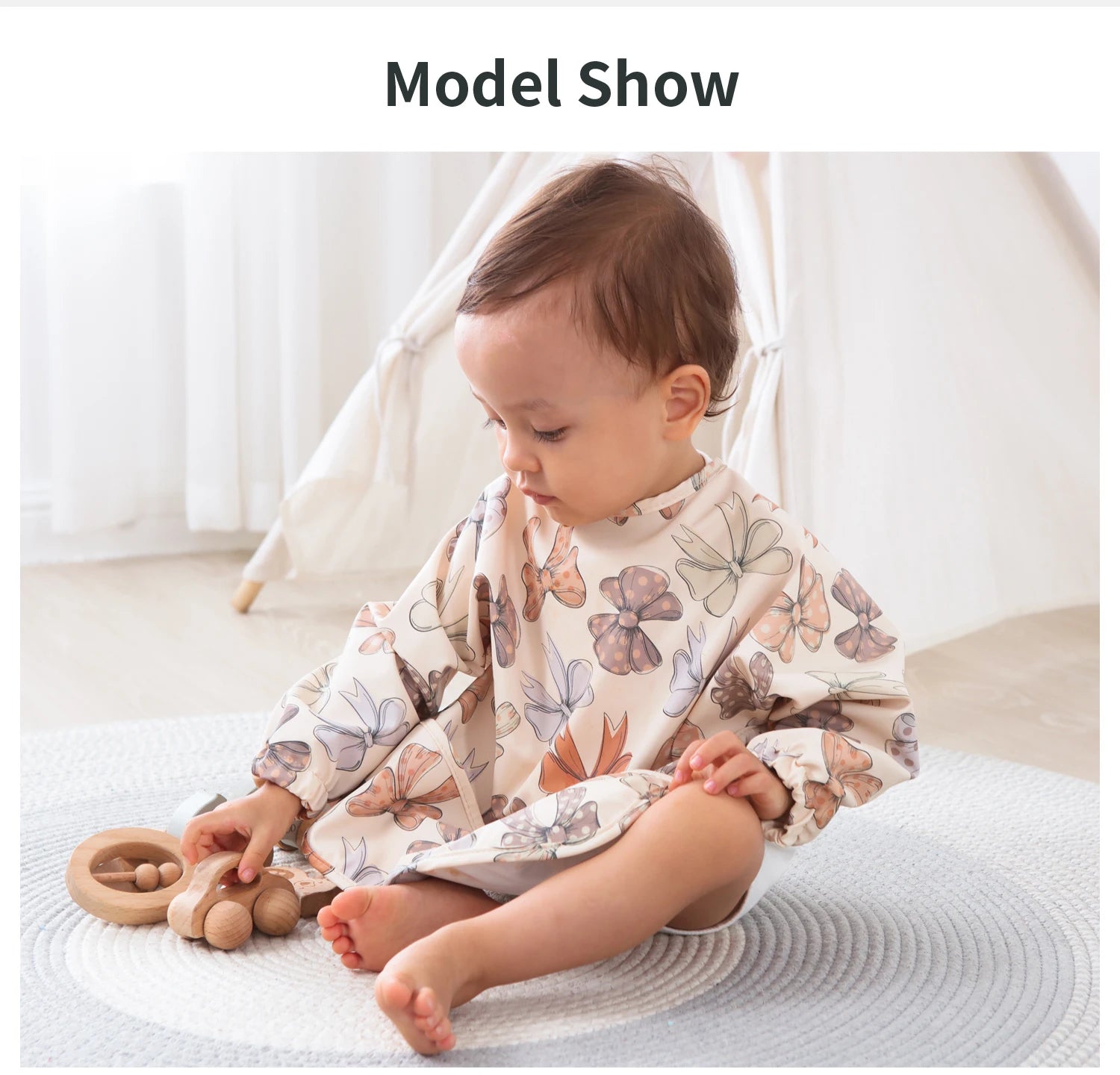 Nouveau bavoir bébé avec poche pour accessoires d'alimentation bavoirs pour enfants imperméable à manches longues bavoirs tabliers à manches longues