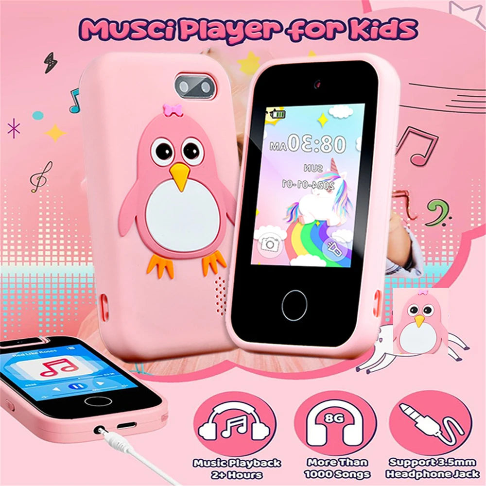 Jouets éducatifs pour téléphone pour enfants, 18 jeux, jouet Musical, caméra Selfie Mobile pour bébé avec carte TF 32G, jouets pour enfants, cadeaux d'anniversaire