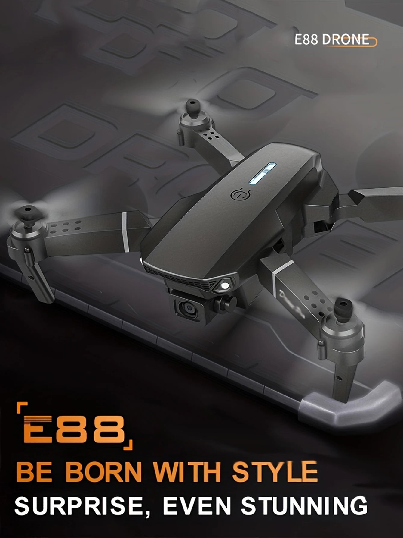 E88 4K Professional Drone, Wide-Angle HD Camera, WiFi FPV, Altitude Hold, Foldable RC Quadrotor Helicopter, Children's Toys (Camera Not Included)