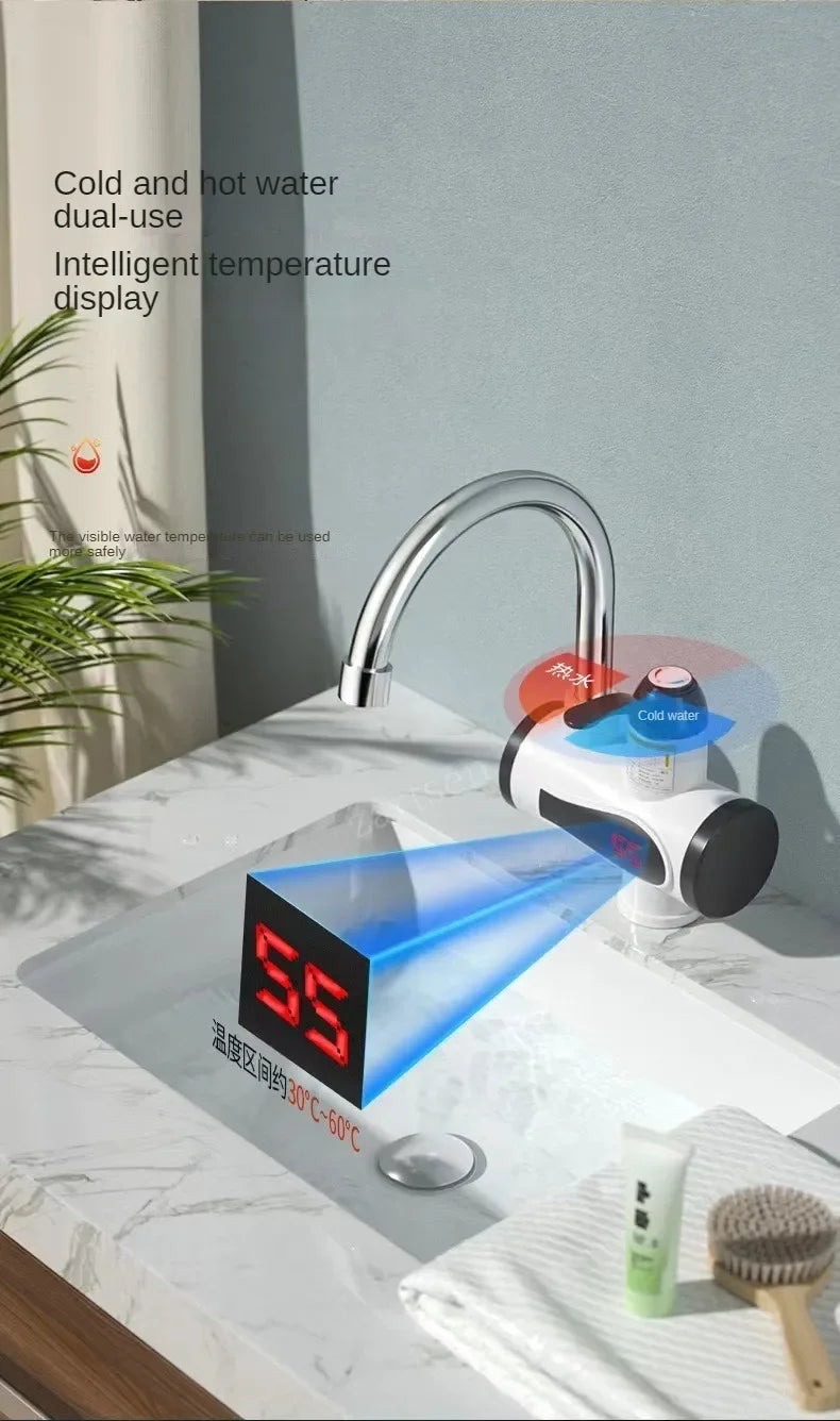Robinet électrique chauffe-eau affichage de la température chauffe-eau instantané cuisine Machine de chauffage de l'eau sans réservoir