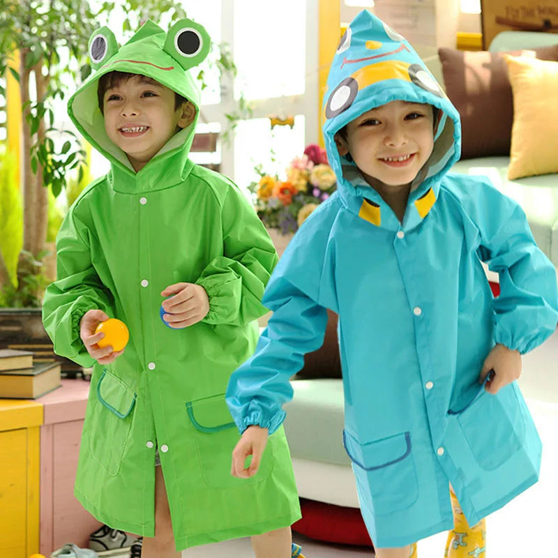 Cape de pluie de dessin animé mignon pour enfants – Poncho imperméable pour garçons/filles, maternelle et école primaire