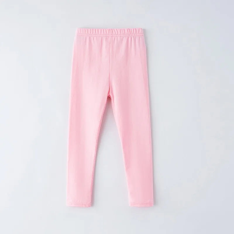 Girls' leggings for spring and summer, suitable for outdoor wear. They are slim-fitting, long pants for children.